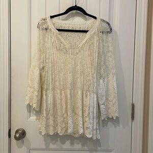Cream pull over blouse